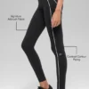 High-Waist Airbrush 7/8 Heart Throb Legginsy – czarne/białe