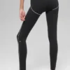 High-Waist Airbrush 7/8 Heart Throb Legginsy – czarne/białe