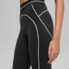 High-Waist Airbrush 7/8 Heart Throb Legginsy – czarne/białe