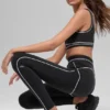 High-Waist Airbrush 7/8 Heart Throb Legginsy – czarne/białe