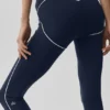 High-Waist Airbrush 7/8 Heart Throb Legginsy – granatowe/białe