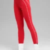 High-Waist Airbrush 7/8 Heart Throb Legginsy – jaskrawoczerwone/białe