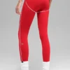 High-Waist Airbrush 7/8 Heart Throb Legginsy – jaskrawoczerwone/białe