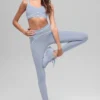 High-Waist Airbrush 7/8 Heart Throb Legginsy – Winter Frost/Białe