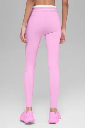 High-Waist Airbrush 7/8 Legginsy z serii „Better Together” – Candy Heart Pink/Whi