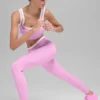 High-Waist Airbrush 7/8 Legginsy z serii „Better Together” – Candy Heart Pink/Whi