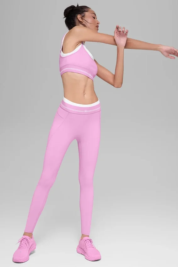 High-Waist Airbrush 7/8 Legginsy z serii „Better Together” – Candy Heart Pink/Whi
