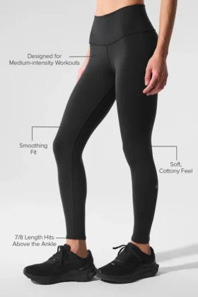 High-Waist Airbrush Airbrush Legging o długości 7/8 – czarne