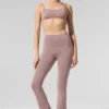High-Waist Airbrush Bootcut Legginsy – kolor taupe