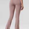 High-Waist Airbrush Bootcut Legginsy – kolor taupe