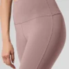 High-Waist Airbrush Bootcut Legginsy – kolor taupe