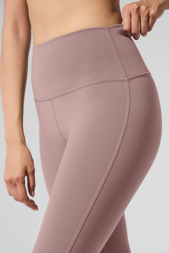 High-Waist Airbrush Bootcut Legginsy – kolor taupe
