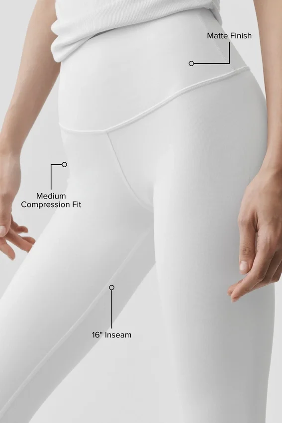 High-Waist Airbrush capri (16") – białe