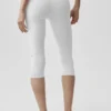 High-Waist Airbrush capri (16") – białe