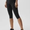 High-Waist Airbrush capri z wysokim stanem o wysokości 16" – czarne