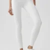 High-Waist Airbrush Fast Track Legginsy – białe/czarne