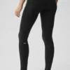 High-Waist Airbrush Fast Track Legginsy – czarne/białe