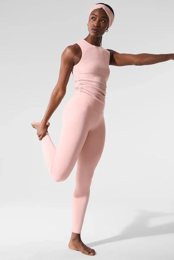 High-Waist Airbrush Legging – kolor różowego kwarcu