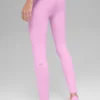 High-Waist Airbrush Legging – różowe w serduszka
