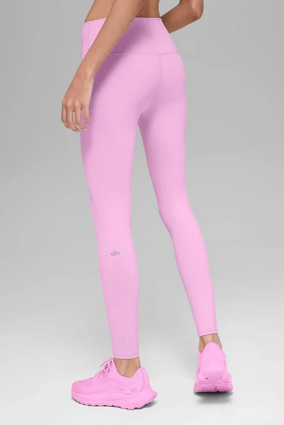 High-Waist Airbrush Legging – różowe w serduszka