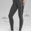 High-Waist Airbrush Legging z motywem serca – antracytowo-białe