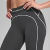 High-Waist Airbrush Legging z motywem serca – antracytowo-białe