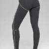 High-Waist Airbrush Legging z motywem serca – antracytowo-białe