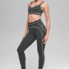 High-Waist Airbrush Legging z motywem serca – antracytowo-białe
