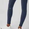 High-Waist Airbrush Winter Warm Legginsy w kolorze granatowym