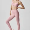 High-Waist Airlift 7/8 Fine Line Legginsy – Vintage Pink