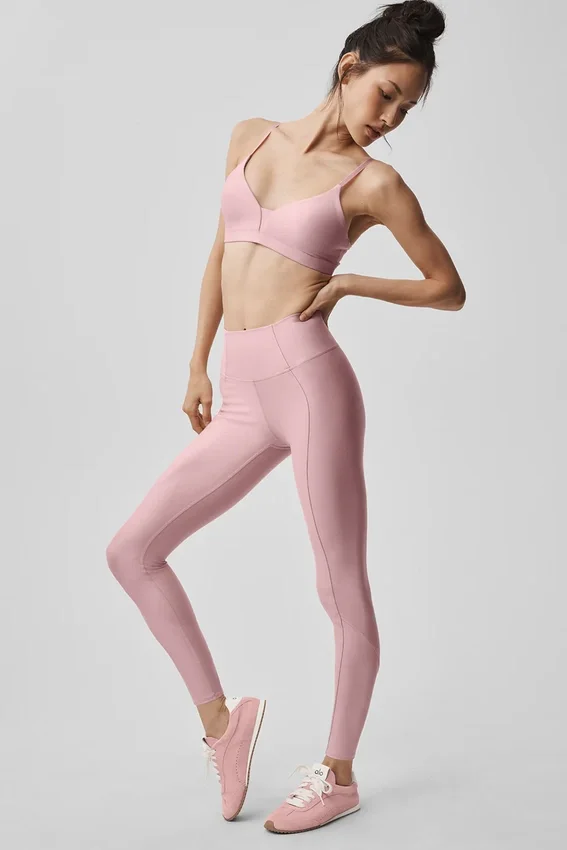 High-Waist Airlift 7/8 Fine Line Legginsy – Vintage Pink