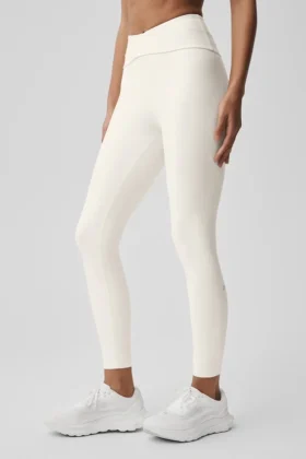 High-Waist Airlift 7/8 Horizon Legginsy – kolor kości słoniowej