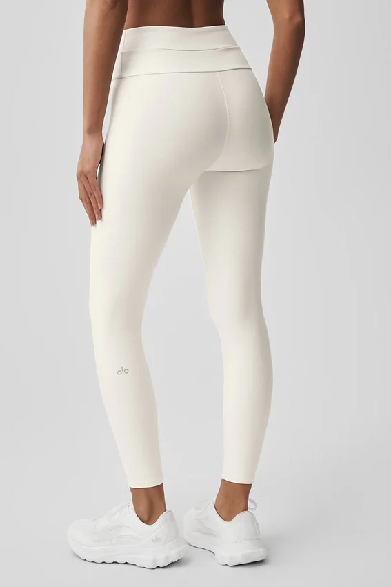 High-Waist Airlift 7/8 Horizon Legginsy – kolor kości słoniowej