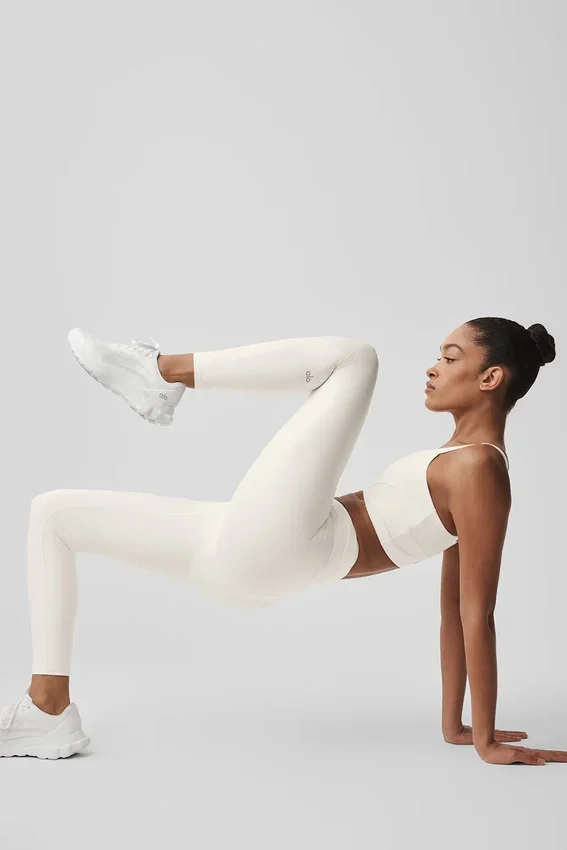 High-Waist Airlift 7/8 Horizon Legginsy – kolor kości słoniowej
