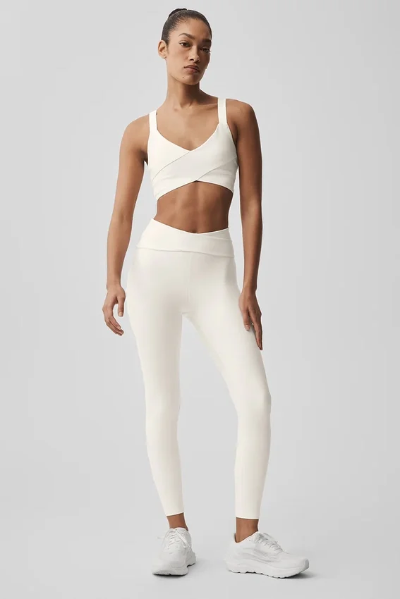 High-Waist Airlift 7/8 Horizon Legginsy – kolor kości słoniowej
