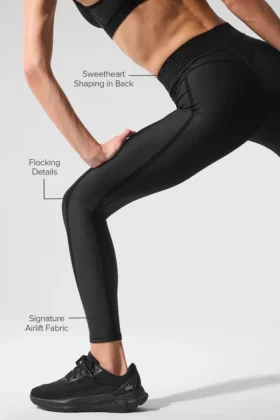 High-Waist Airlift 7/8 Line up Legginsy – czarne