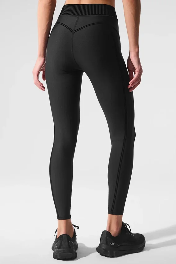 High-Waist Airlift 7/8 Line up Legginsy – czarne