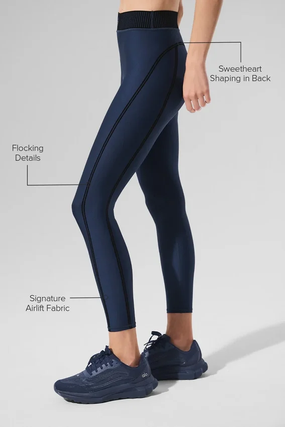 High-Waist Airlift 7/8 Line up Legginsy – granatowe