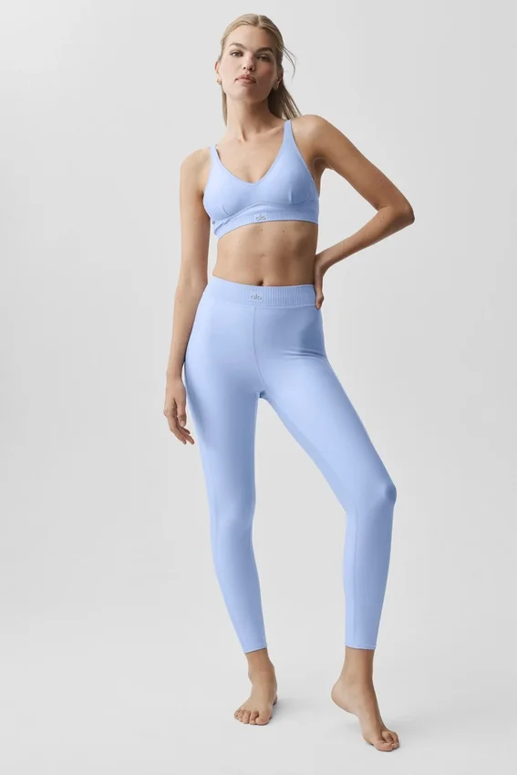 High-Waist Airlift 7/8 Line up Legginsy – jasnoniebieskie „Provence”