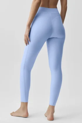 High-Waist Airlift 7/8 Line up Legginsy – jasnoniebieskie „Provence”