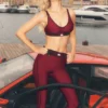 High-Waist Airlift 7/8 Line up Legginsy – Summer Romance Red