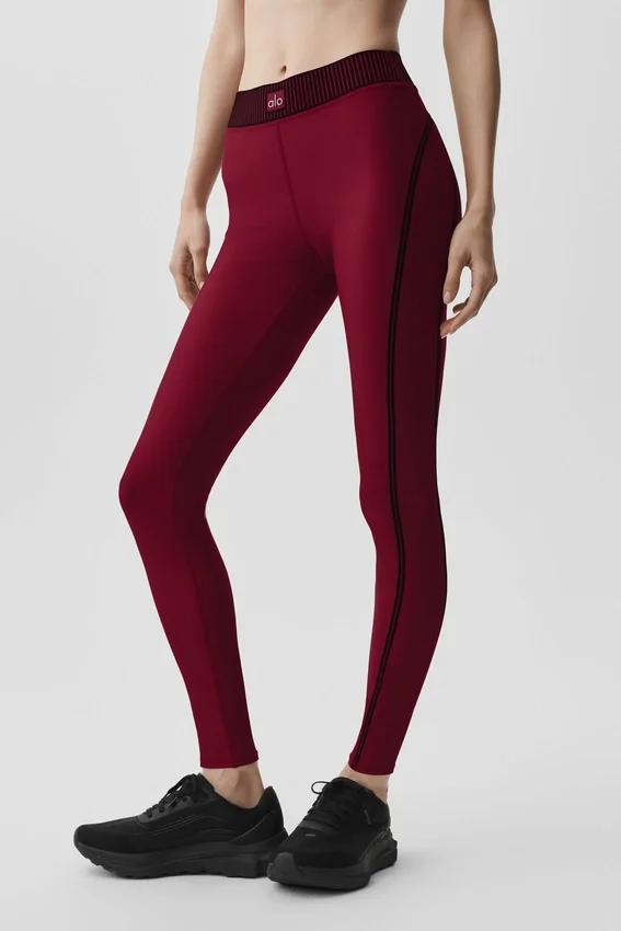 High-Waist Airlift 7/8 Line up Legginsy – Summer Romance Red