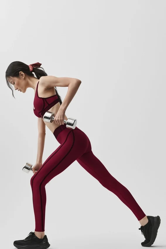 High-Waist Airlift 7/8 Line up Legginsy – Summer Romance Red