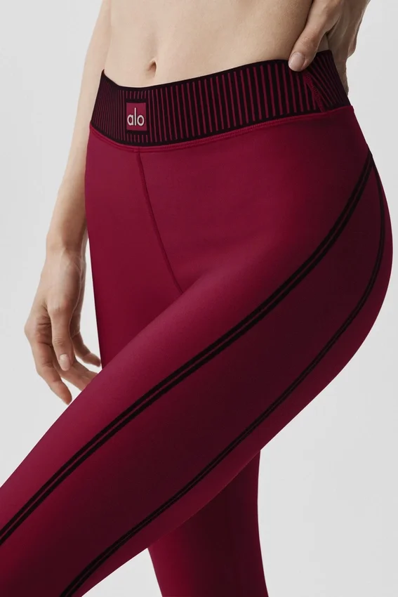 High-Waist Airlift 7/8 Line up Legginsy – Summer Romance Red