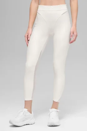 High-Waist Airlift 7/8 Rebel Legginsy – kolor kości słoniowej