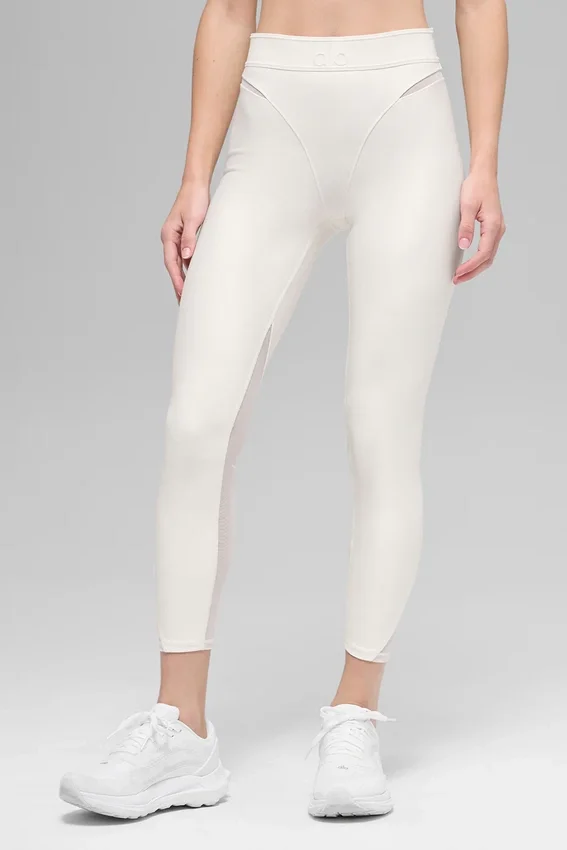 High-Waist Airlift 7/8 Rebel Legginsy – kolor kości słoniowej