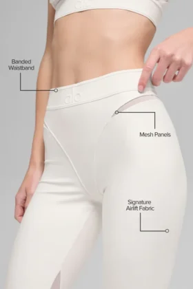 High-Waist Airlift 7/8 Rebel Legginsy – kolor kości słoniowej