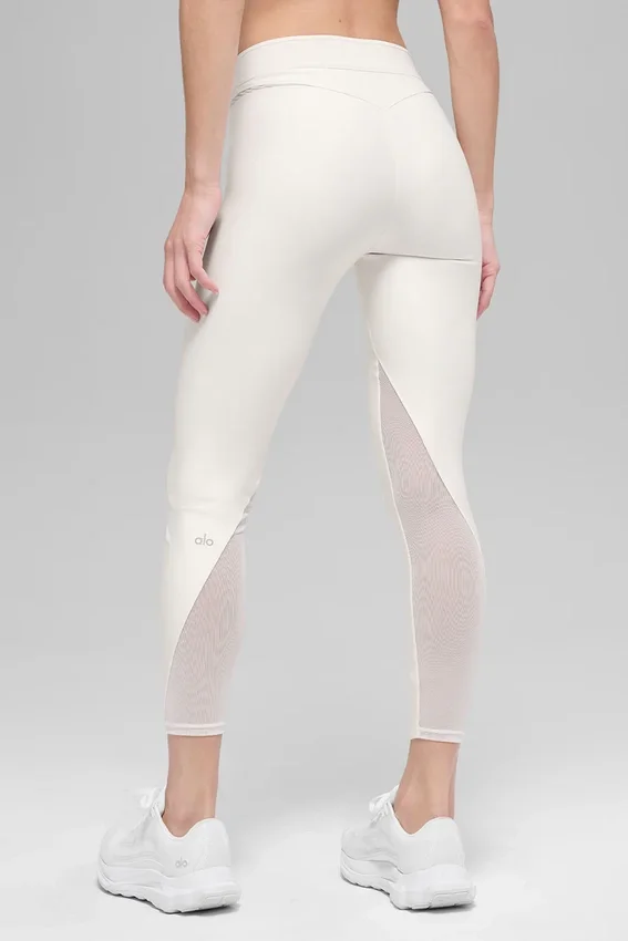High-Waist Airlift 7/8 Rebel Legginsy – kolor kości słoniowej