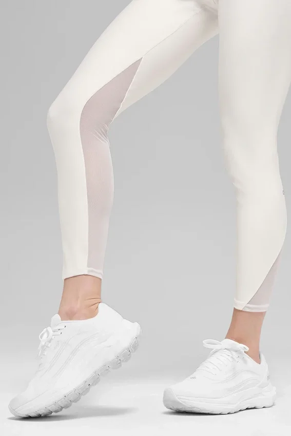 High-Waist Airlift 7/8 Rebel Legginsy – kolor kości słoniowej