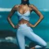 High-Waist Airlift capri – kolor Seashell Blue
